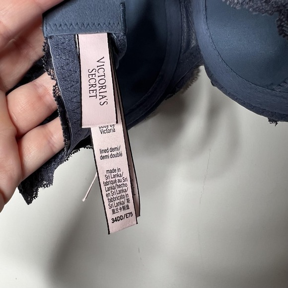 Victorias Secret Bra Womens 34DD Blue Body By Victoria Lined Demi Lace - Picture 5 of 8